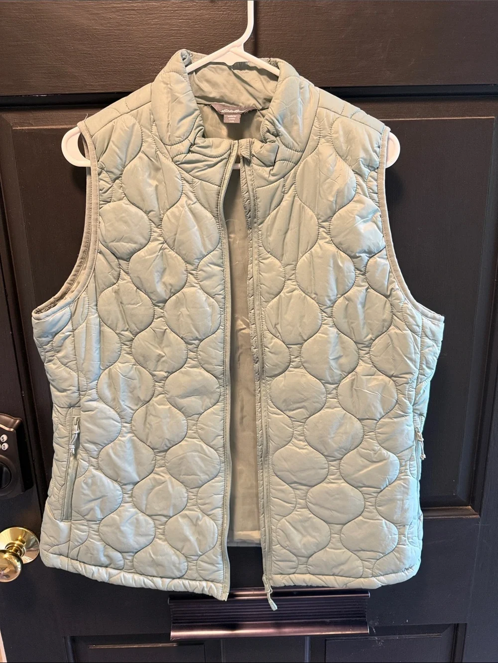 Eddie Bauer Quilted Light Sage Sleeveless Vest